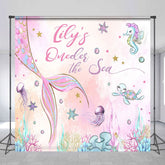 Aperturee - Aperturee Mermaid Oneder The Sea Custom Name Birthday Backdrop